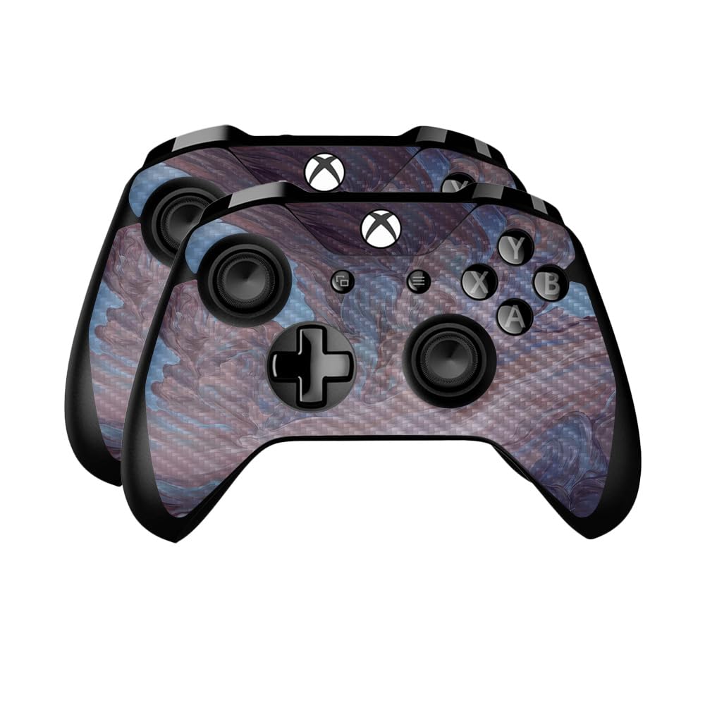 Carbon Fiber Skin Compatible with Microsoft Xbox One Controller (2 Pack) - Monsoon - Premium 3M Vinyl Protective Wrap Decal Cover - Easy to Apply | Crafted in The USA by MightySkins