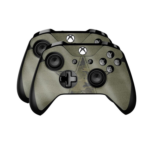 Glossy Glitter Skin Compatible with Microsoft Xbox One Controller (2 Pack) - Army Star - Premium 3M Vinyl Protective Wrap Decal Cover - Easy to Apply | Crafted in The USA by MightySkins