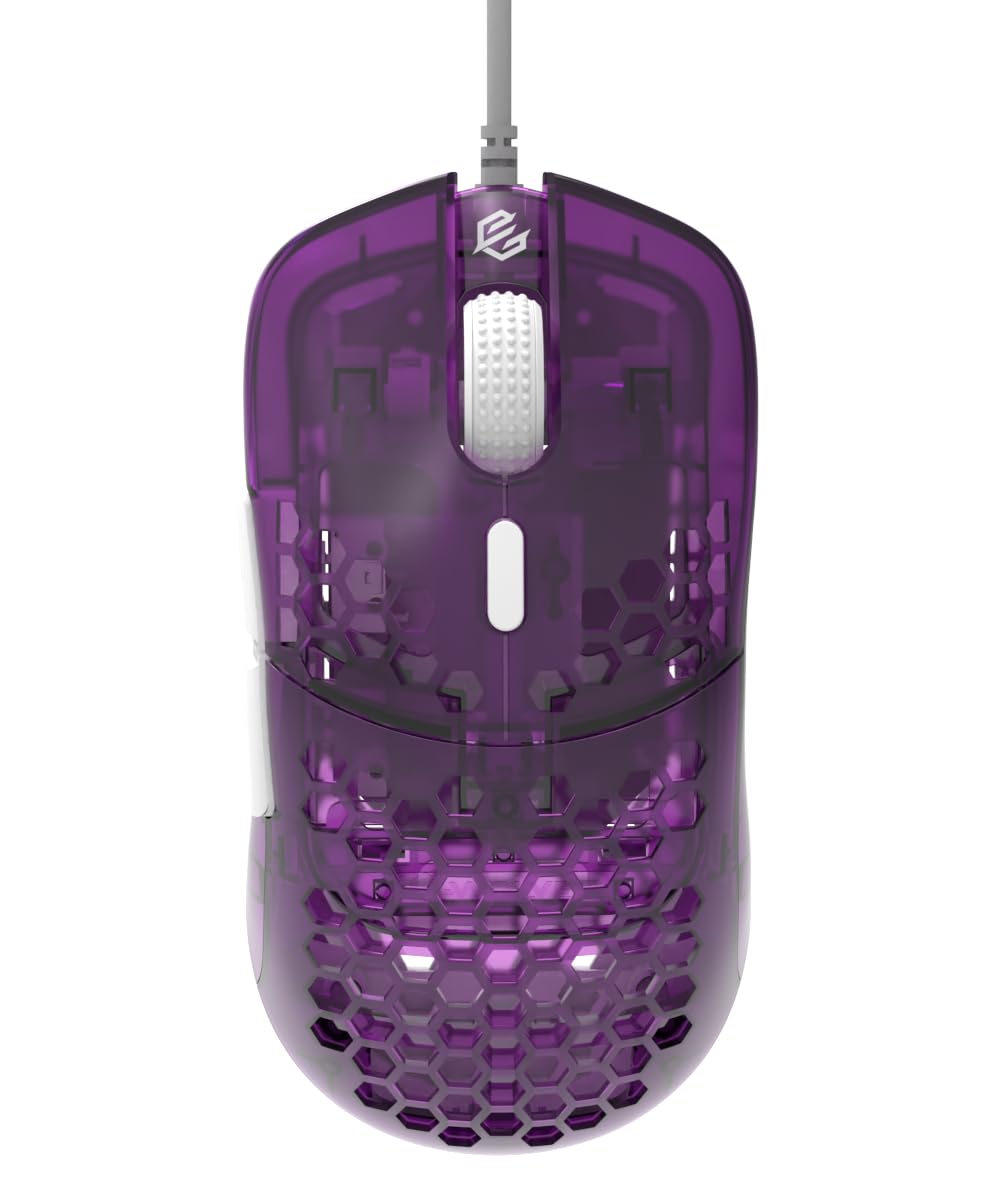 G-Wolves Hati HTM/HT-M Medium 56g Ultra Lightweight Honeycomb Wired Gaming Mouse  PixArt 3389 Sensor 16000 DPI  6 Programmable Buttons  Low Latency  for PC/Mac (Violet)