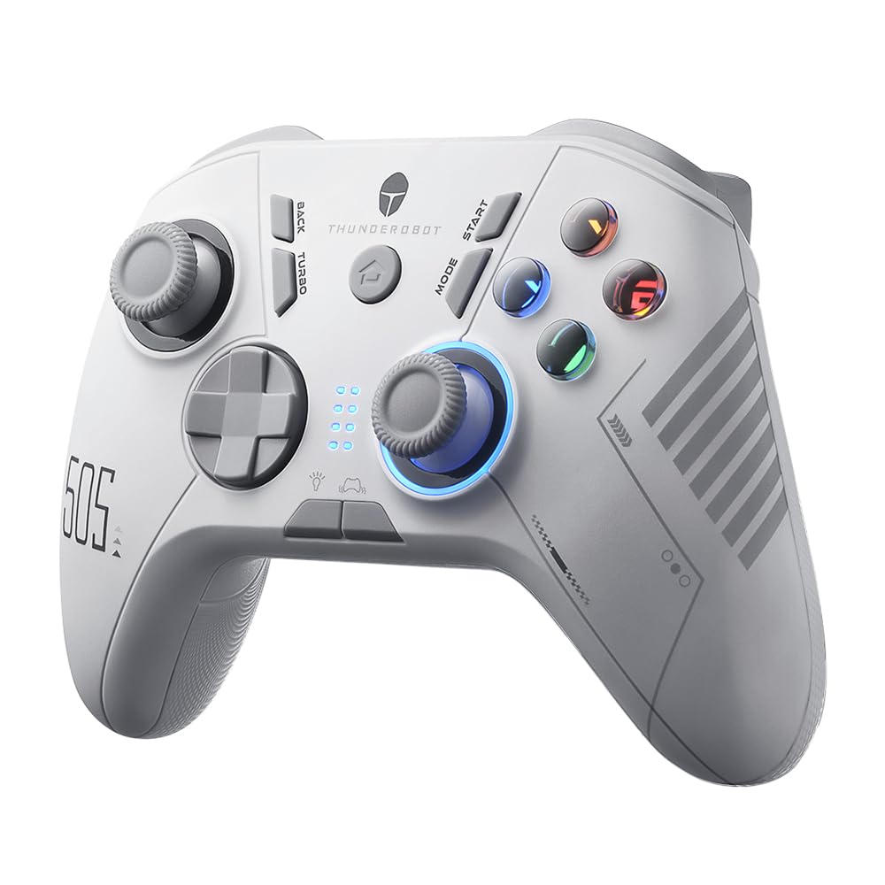 Thunderobot G50S 1000HZ Wireless PC Controller for Windows PC Switch IOS&Android 6 Programmable Buttons Game Controller with Hall Effect Joysticks&control buttons/Gyroscope