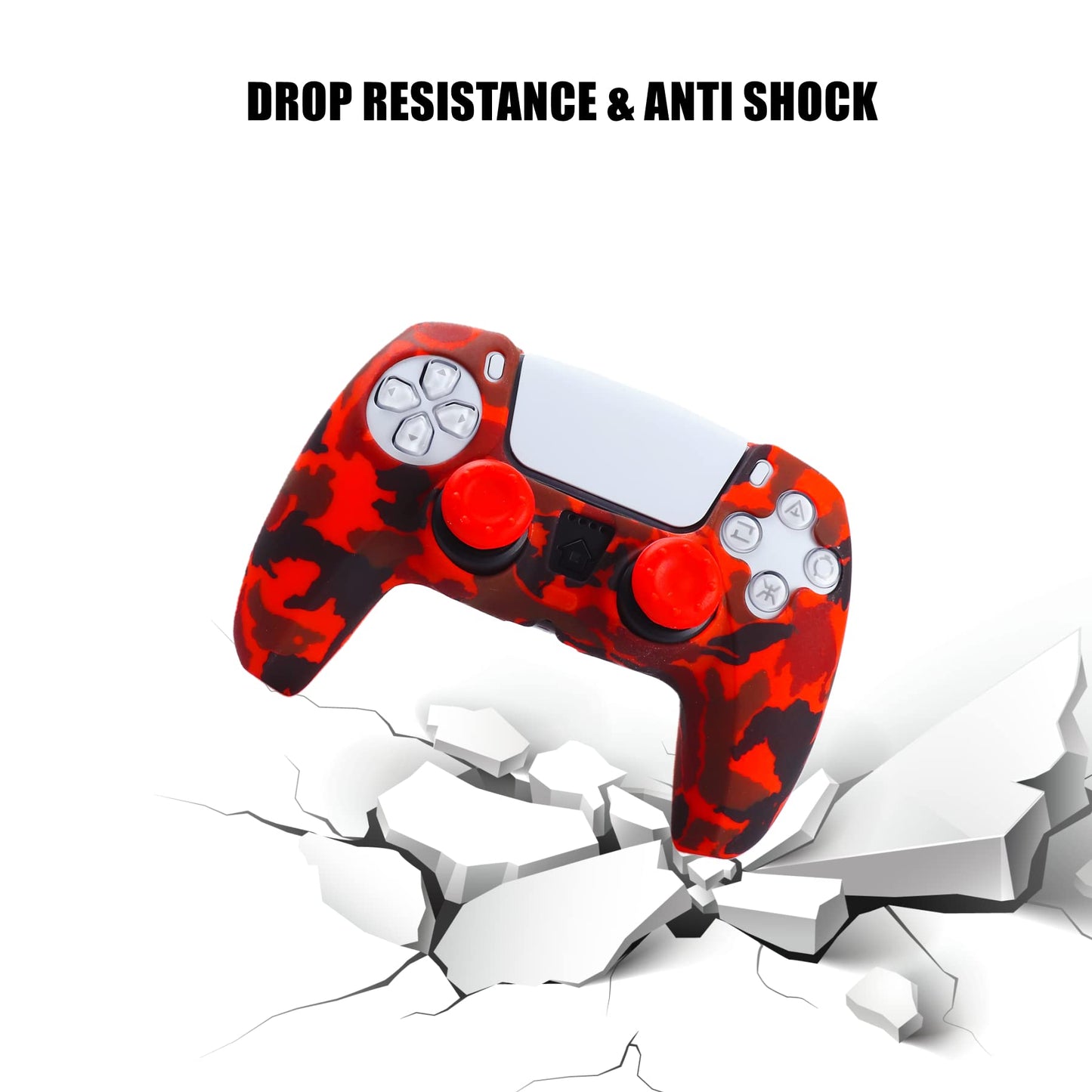 Oiokew Silicone Skin for PS5 Controller - Anti-Slip Shell Cover with 10 Joystick Grips - PS5 Controller #12