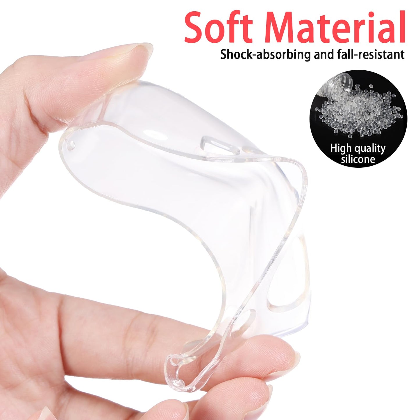 Finera Soft TPU Replacement Shell Case for Nintendo Switch Joy-Con, Clear, Model TNS-1850