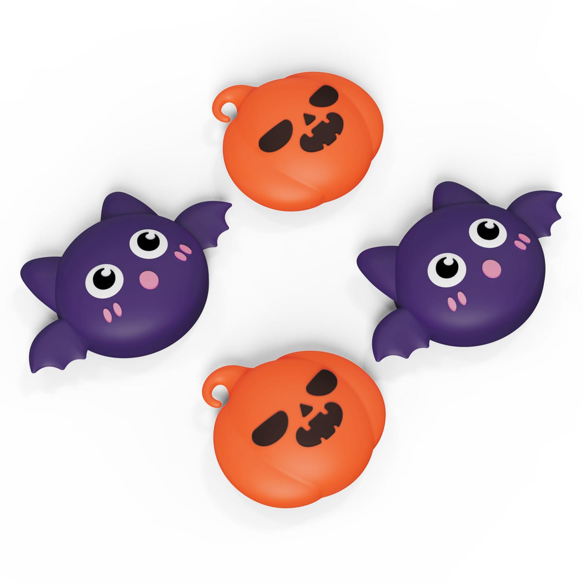 PlayVital Halloween Thumb Grip Caps for Nintendo Switch 2 Pro  Switch Pro Controller  Joystick Caps Cover for ps5  Edge  ps4  Xbox Series X/S  Xbox One  fine design Series 2 Controller - Pumpkin Bat