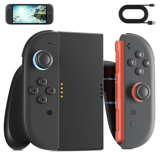 TanReginal Charging Grip for Nintendoo Switch 2 (2025) J0yC0n  Charge Grip for NSwitch 2 J0yC0n Controller ?Magnetic connection Play While Charging  Comfortable grip?- Black