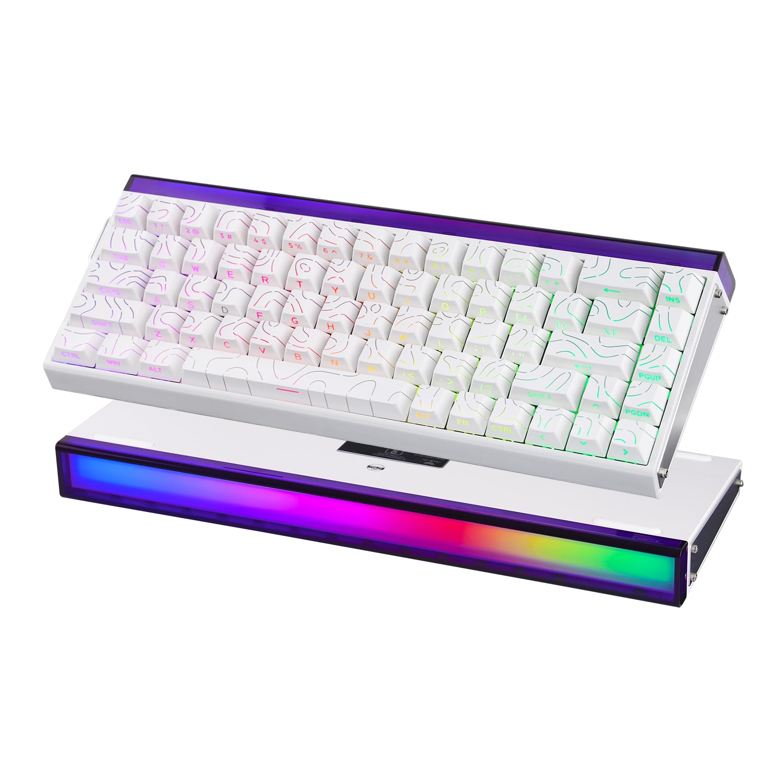 EPOMAKER Aula Hero 68 HE Wired Magnetic Gaming Keyboard  0.01mm Adjustable Actuation  Rapid Hall Effect Switch  8kHz Polling  5-Layer Sound Dampening  RGB Box & Backlight (White Topographic)