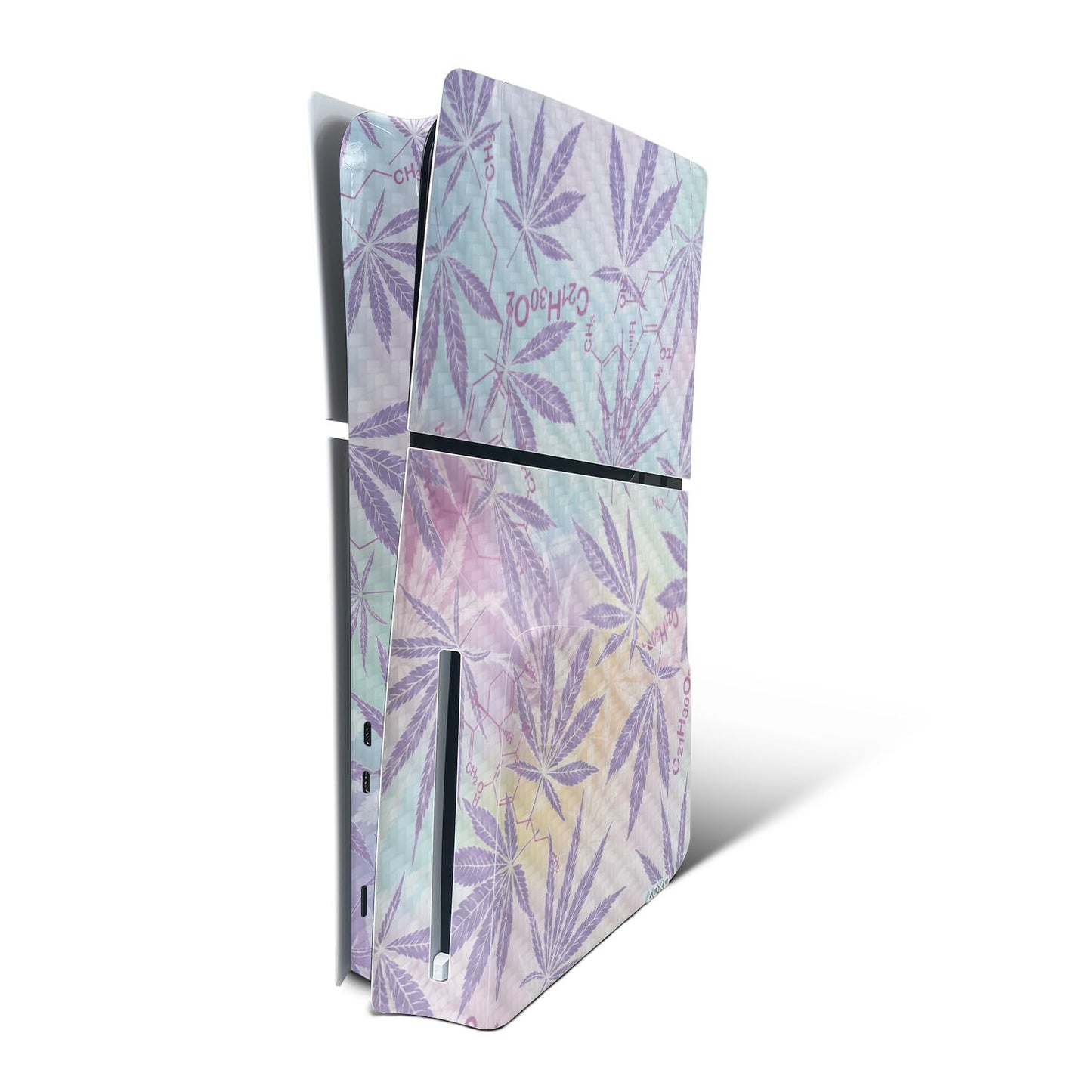 MightySkins Carbon Fiber Skin for PS5 Playstation 5 Slim Disc Edition Console Only - Pastel Mary Protective  Durable Textured Carbon Fiber Finish Easy to Apply Made in The USA