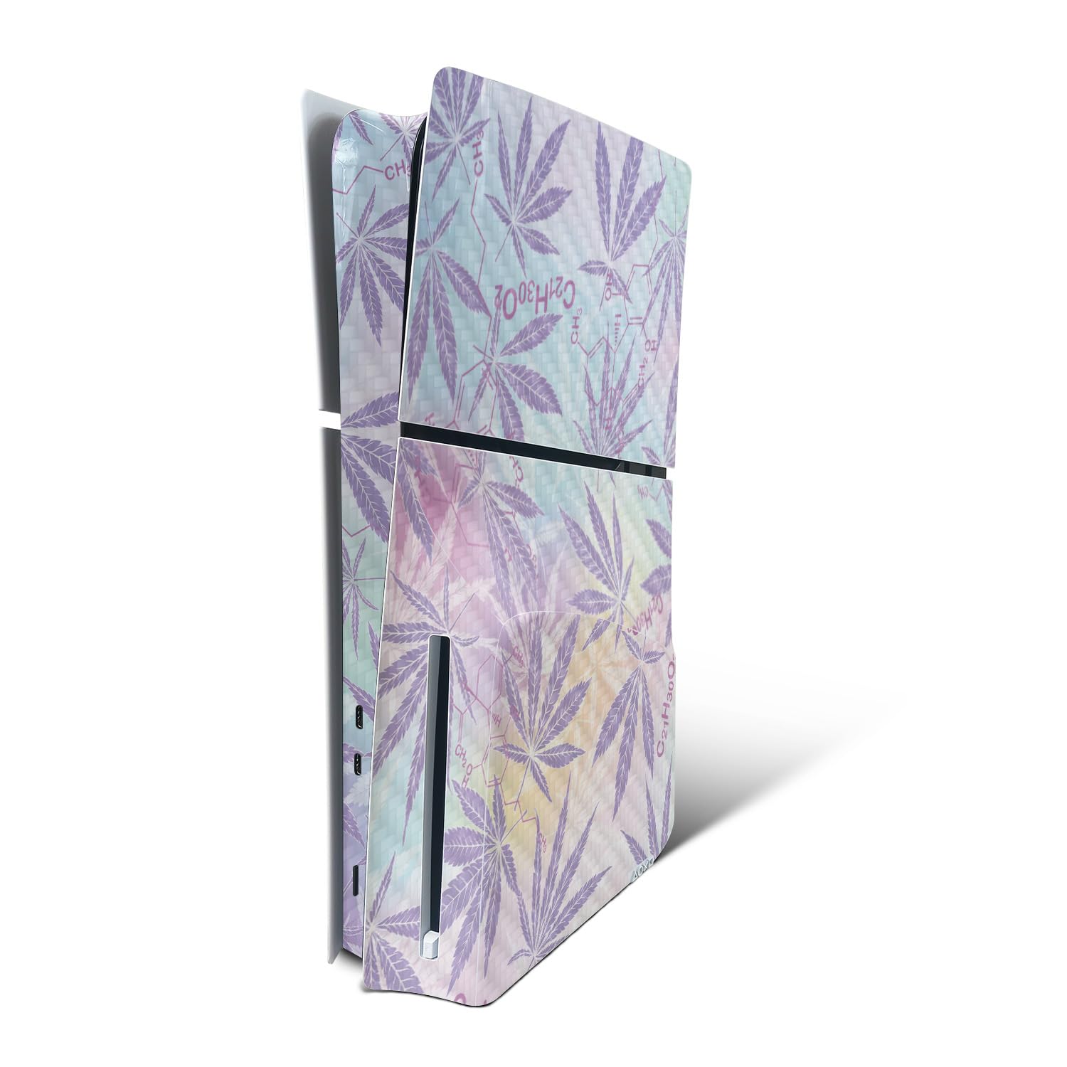 MightySkins Carbon Fiber Skin for PS5 Playstation 5 Slim Disc Edition Console Only - Pastel Mary Protective  Durable Textured Carbon Fiber Finish Easy to Apply Made in The USA