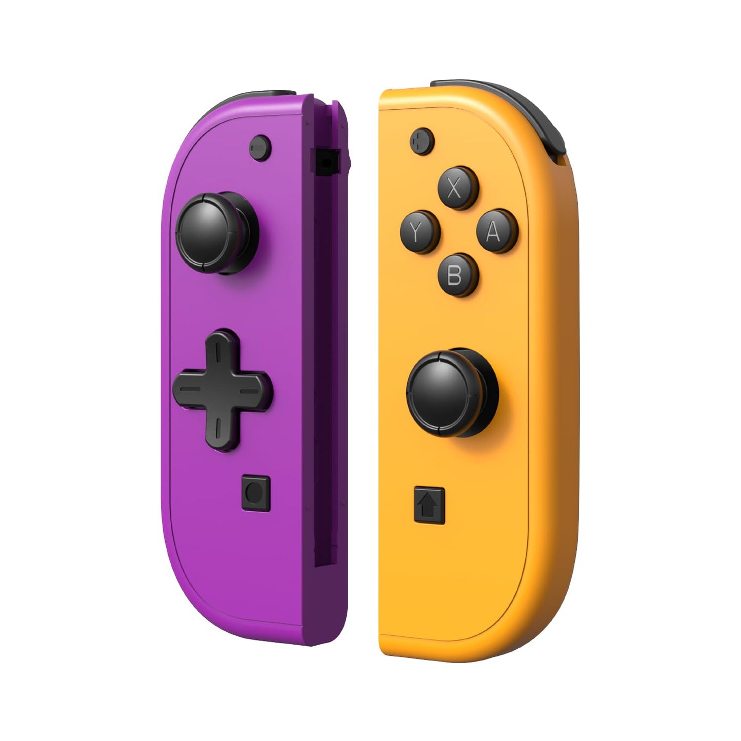 Boconna Wireless Switch Controllers for Switch/OLED/Lite - Purple & Orange, Supports Wake-up & 6-Axis Gyro, No Slide Rails