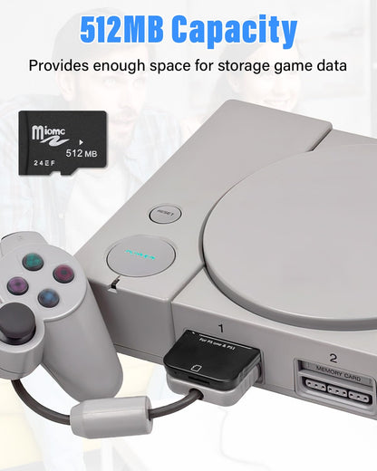JZW-Shop PS1 Memory Card - 512MB High Speed Game Saver for PS1 & PS One, Black, Model: 7d2be139-1185-497a-aed9