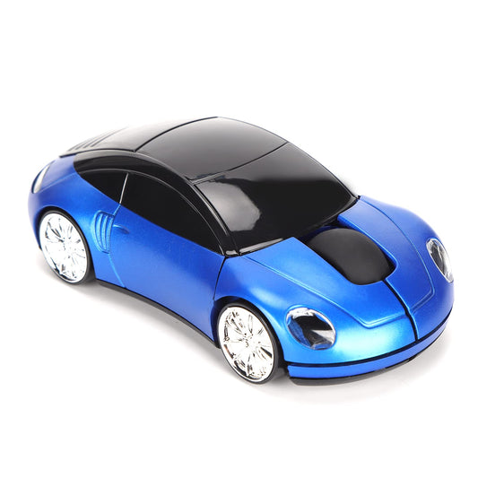 ASHATA 2.4G Wireless Mouse  Cute Car Mouse with USB Reciver  1600DPI Optical Mice for PC Computer Laptop Tablet  with LED Light (Blue)