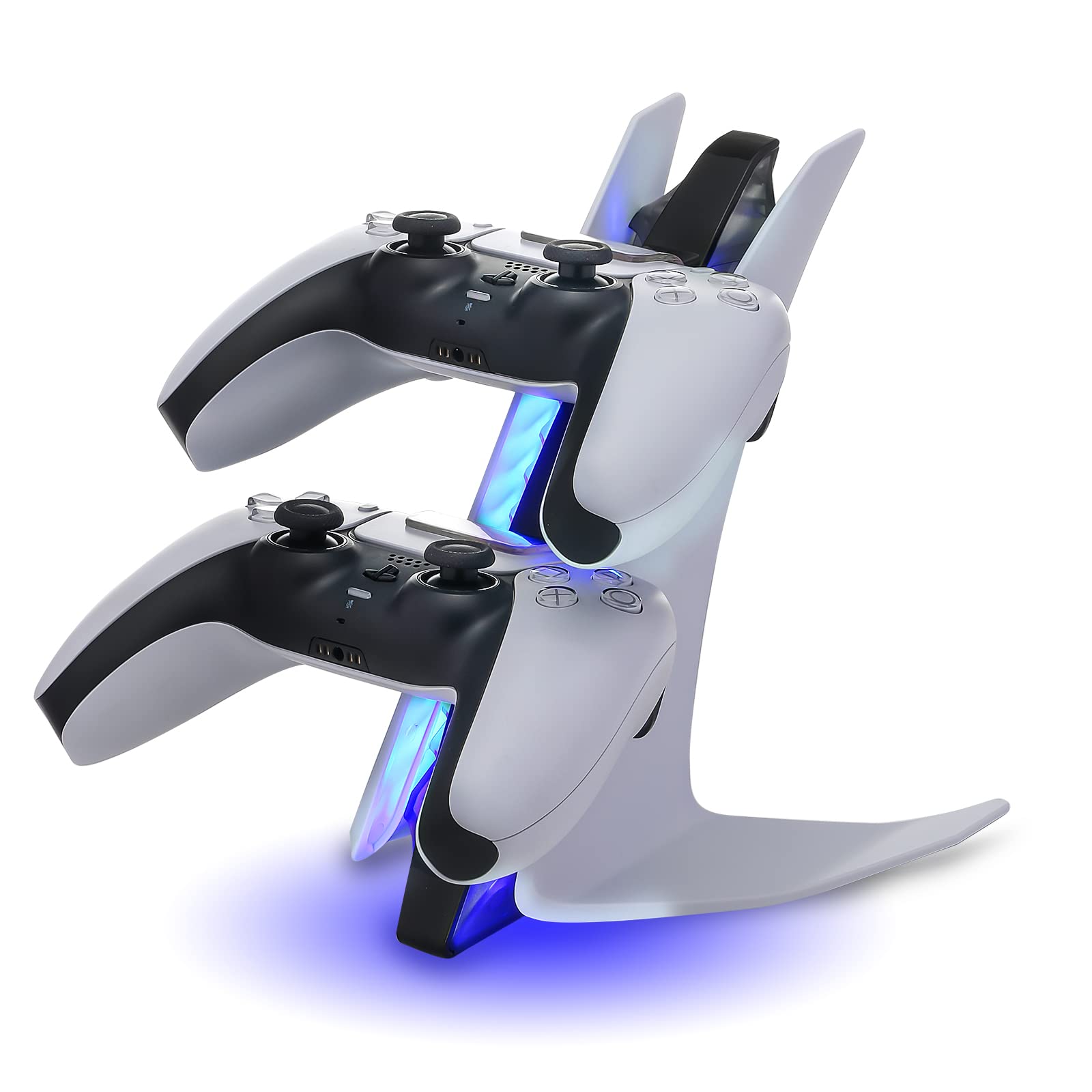 HEATFUN PS5 Controller Charger Station - White, LED Light, Includes Charger Cable, Model TP5-0557