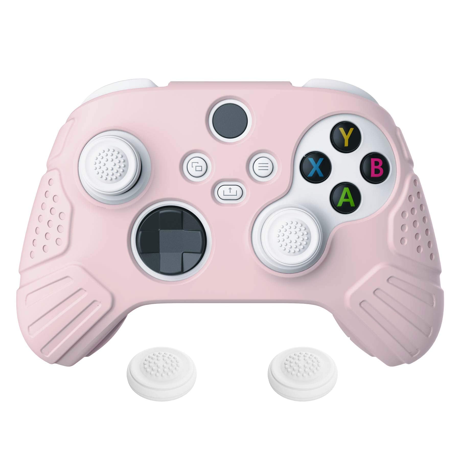 eXtremeRate PlayVital Guardian Edition Cherry Blossoms Pink Ergonomic Soft Anti-slip Controller Silicone Case for Xbox Series X/S  Protector Skins with Joystick Caps for Xbox Core Wireless Controller