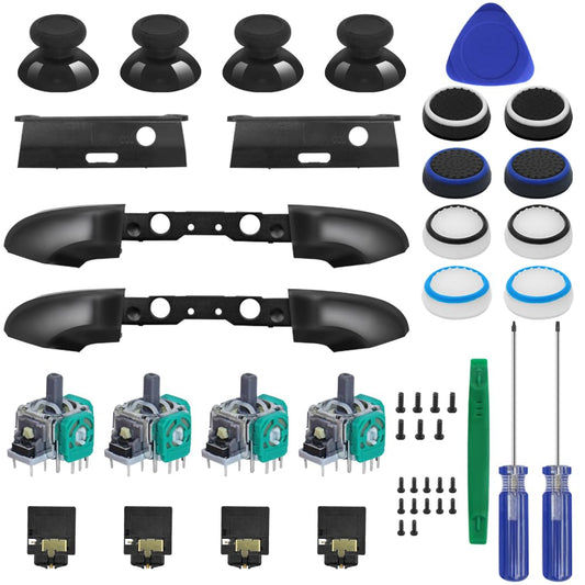 27 PCS LB RB Bumpers Button Replacement Kit  lyfLux LB RB Button Triggers Parts  Joystick  Screwdriver  Thumbstick Holder  Headphone Jack  Hat Silicone Compatible with Xbox ONE Controller