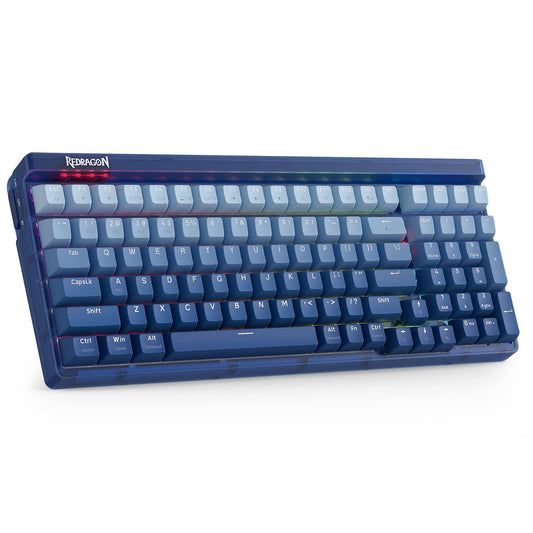 Redragon K656 PRO 3-Mode Wireless RGB Gaming Keyboard  100 Keys Mechanical Keyboard w/Translucent Board  Hot-Swappable Socket  Sound Absorbing Foam & Custom Tactile Switch  Gradient BlueMade