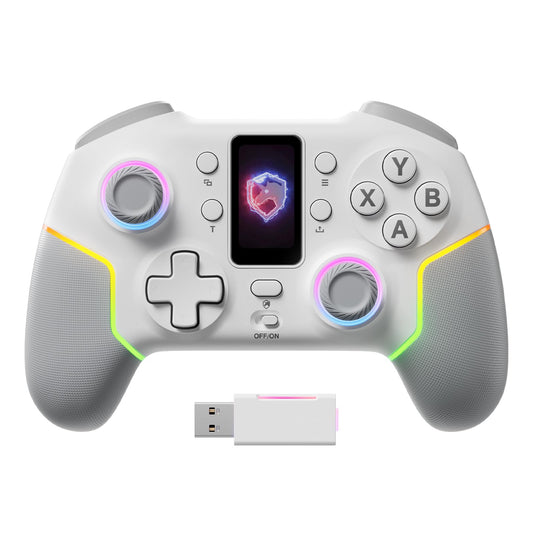 ECHTPower Wireless PC Gaming Controller with TFT Screen  Hall-Effect Joysticks No Drift  1000Hz Polling  Dual Hall Triggers  Turbo & RGB  Multi-Platform PC Controller for Windows/Switch/Android/iOS