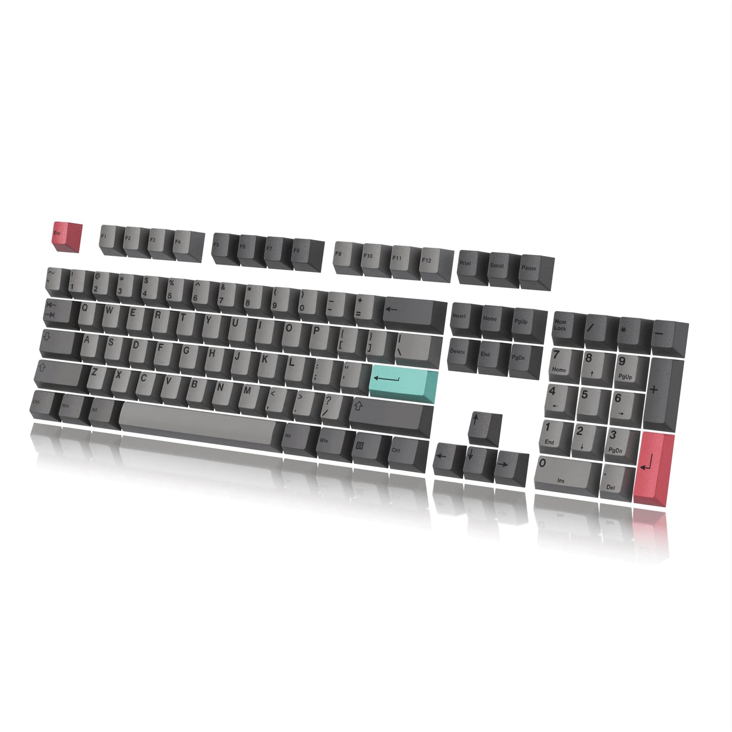 HK GAMING Dye Sublimation PBT Keycap Set | 139 Keys | Cherry Profile | ANSI US Layout | Stealth Dolch Compatible with MX, Gateron, Kailh