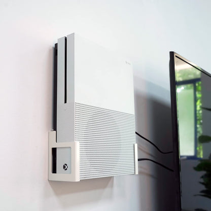 Monzlteck Wall Mount for Xbox One S - All Metal Vertical Bracket, Black, with Power Button, Space-Saving Design