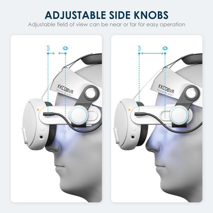 KKCOBVR Q3 PRO Head Strap - 10000mAh Battery, Compatible with Meta Quest 3, Gray White