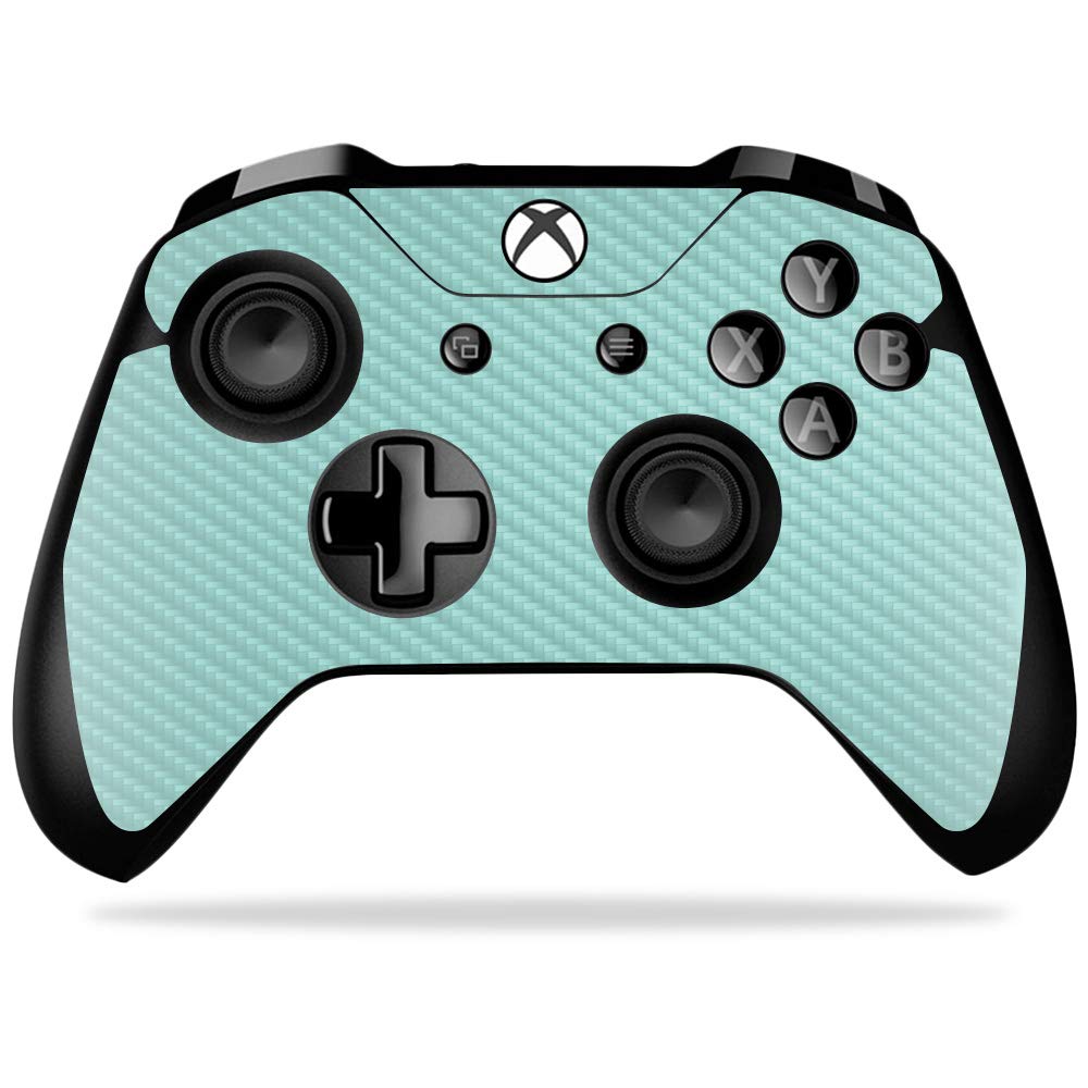 MightySkins Carbon Fiber Skin for Microsoft Xbox One X Controller - Solid Seafoam | Protective  Durable Textured Carbon Fiber Finish | Easy to Apply  Remove  and Change Styles | Made in The USA