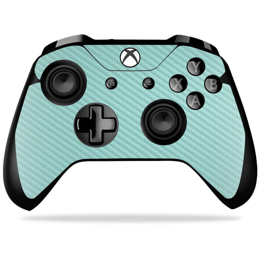 MightySkins Carbon Fiber Skin for Microsoft Xbox One X Controller - Solid Seafoam | Protective  Durable Textured Carbon Fiber Finish | Easy to Apply  Remove  and Change Styles | Made in The USA