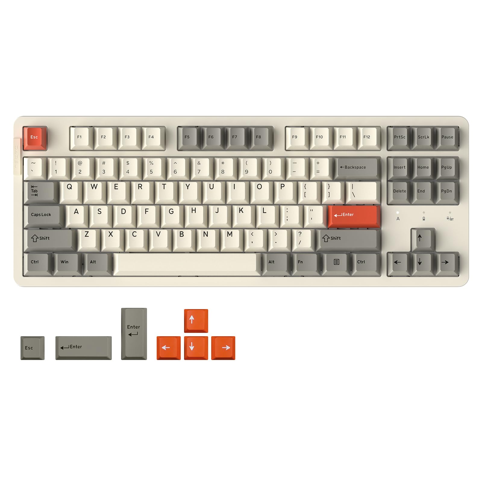 DAREU EK87PRO Wireless Mechanical Gaming Keyboard, TKL RGB, Hot-Swappable, Retro Beige, HIFI Dream Switch, Model EK87 PRO-BG-D