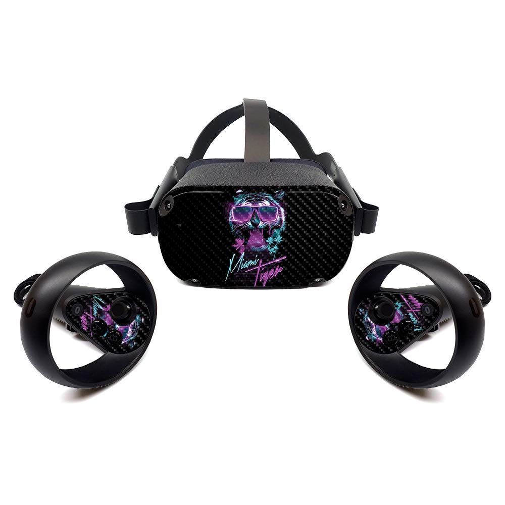 MightySkins Carbon Fiber Skin for Oculus Quest - Miami Tiger | Protective  Durable Textured Carbon Fiber Finish | Easy to Apply  Remove  and Change Styles | Made in The USA (CF-OCQU-Miami Tiger)