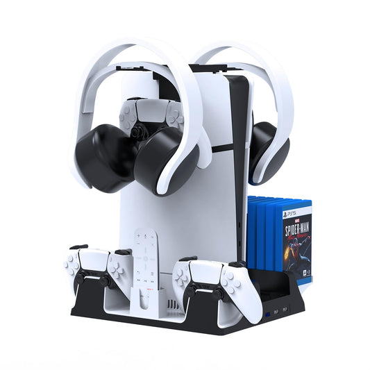 JOYTORN PS5 Vertical Stand with Cooling Fan and Dual Controller Charger Station for PlayStation 5/Slim Console, PS-5 Accessories