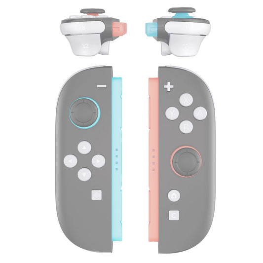 eXtremeRate DIY Replacement Full Set Buttons for Joycon 2  Custom ABXY Direction Keys Dpad + - C Home Capture Release L R ZR ZL Trigger Buttons for Nintendo Switch 2 Controller - White