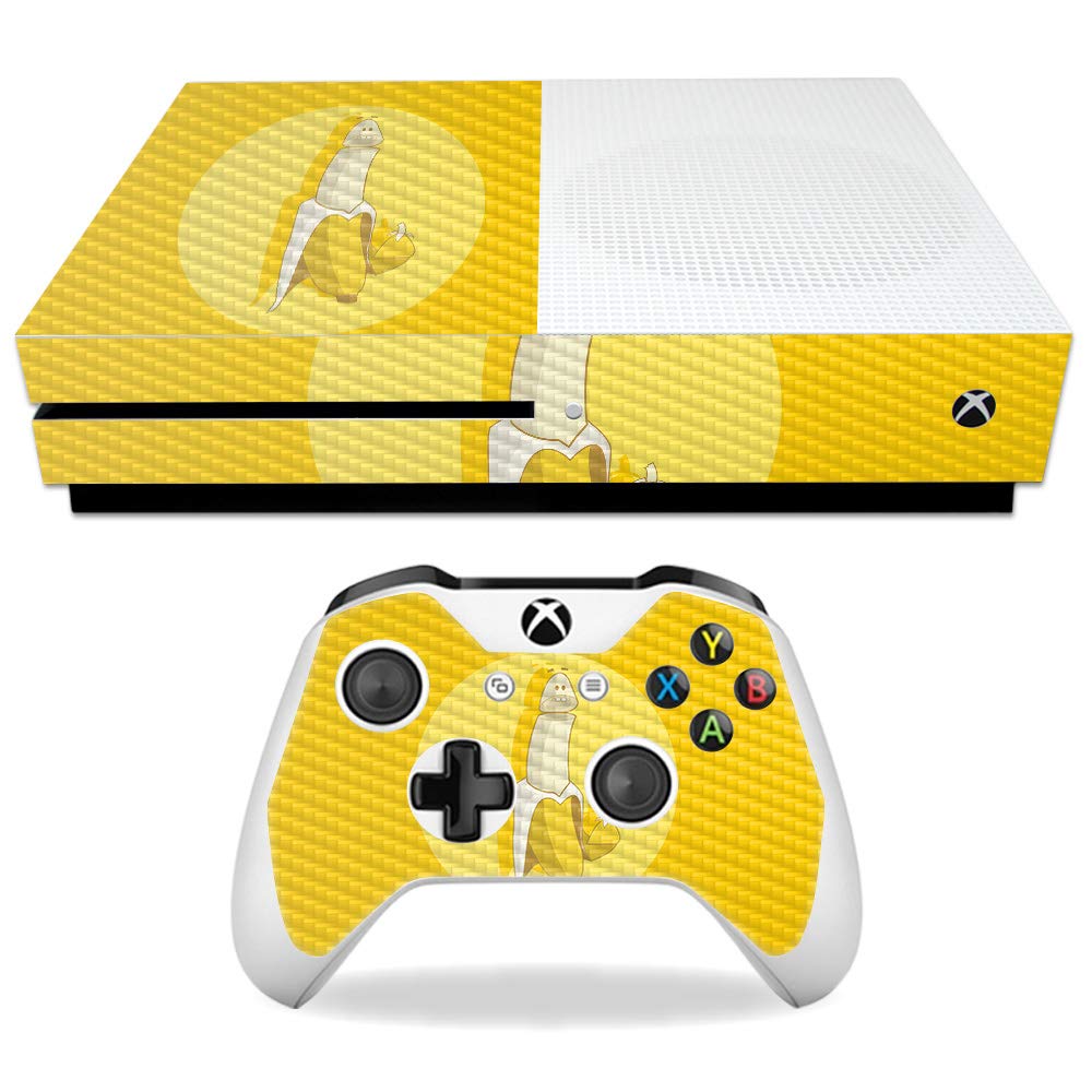 MightySkins Carbon Fiber Skin for Microsoft Xbox One S - Banana Inception | Protective  Durable Textured Carbon Fiber Finish | Easy to Apply  Remove  and Change Styles | Made in The USA