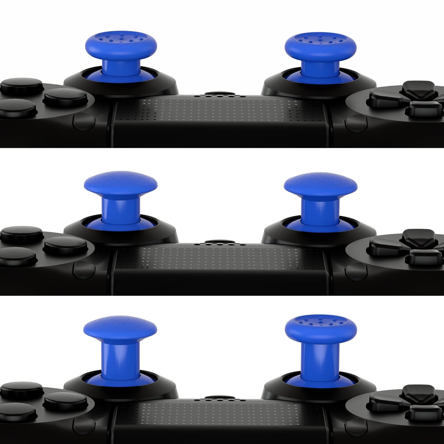 eXtremeRate ThumbsGear Ergonomic Thumbstick for PS5/PS4 Controller - 3 Height Adjustable Joystick Grips - Blue, Model P4J1113-2