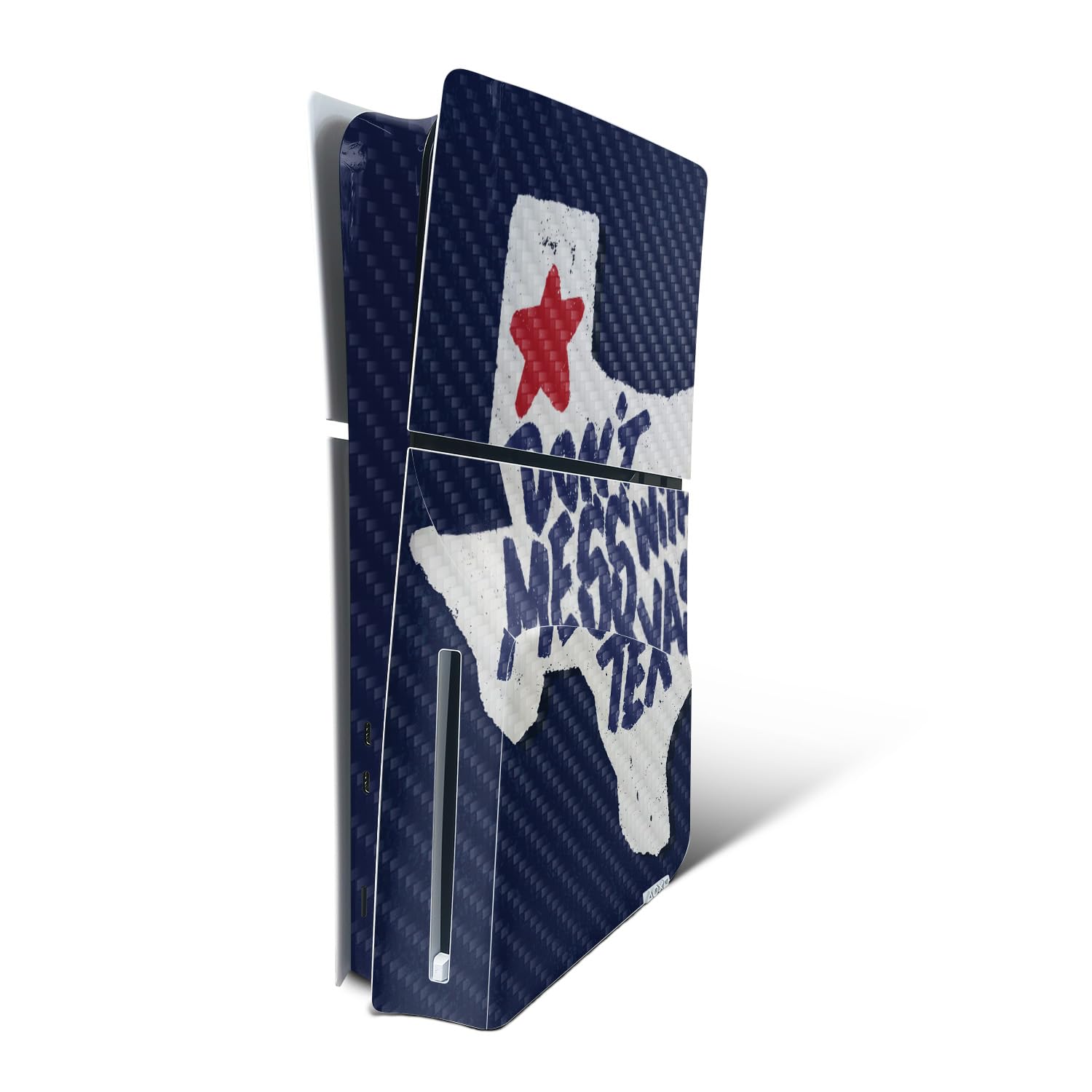 MightySkins Carbon Fiber Skin for PS5 PlayStation 5 Slim Disc Edition Console Only - Dont Mess with Texas Protective  Durable Textured Carbon Fiber Finish Easy to Apply Made in The USA