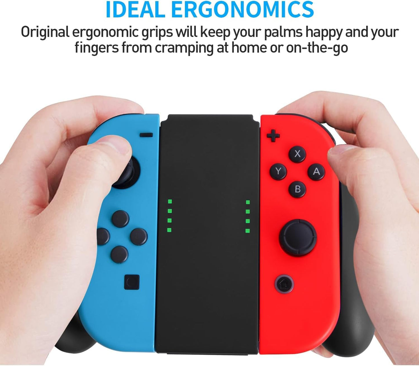 SENBOMA OEM Style Joycon Grip Controller Charger with Cable - Black, Not for Joy Con 2 Controller