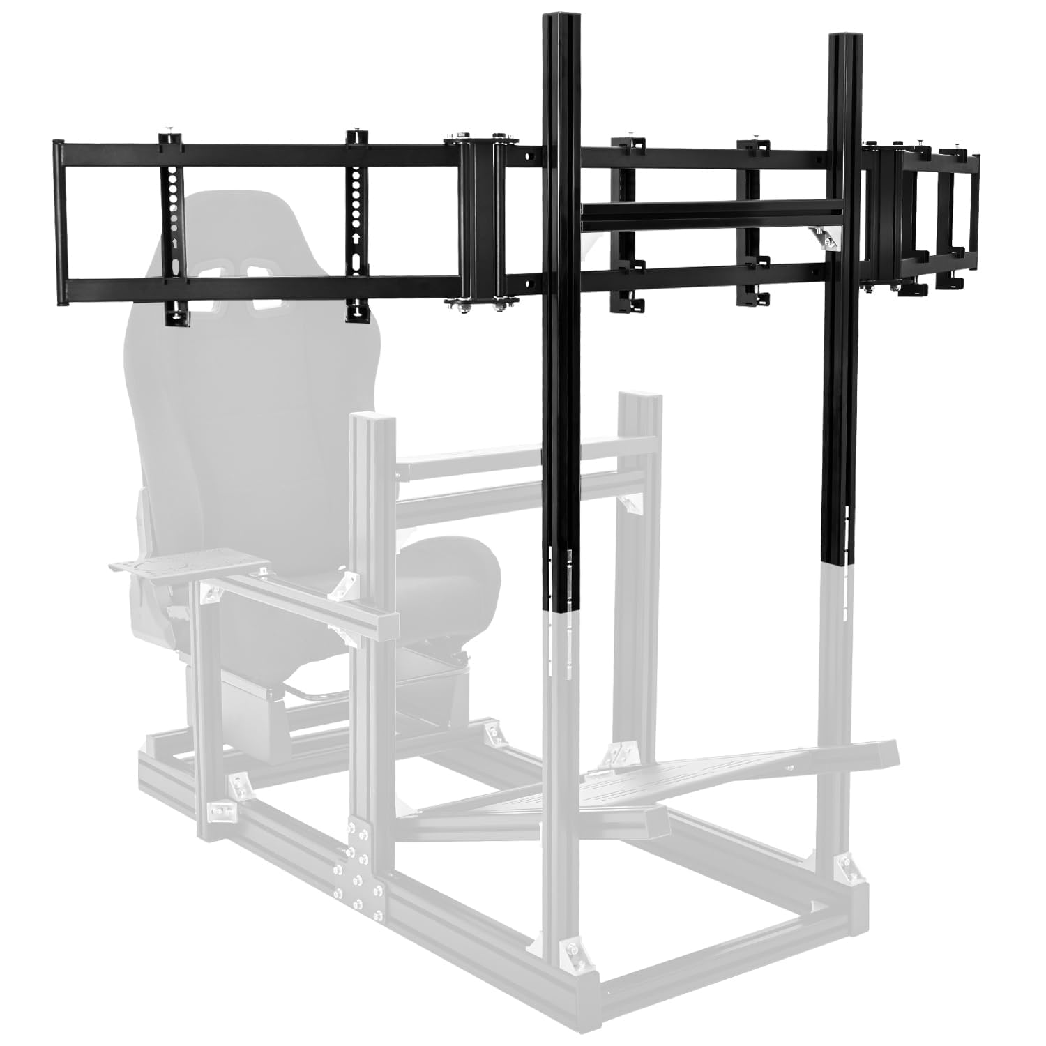 Anman Racing Simulator Cockpit Monitor Stand Fit for Logitech/Thrustmaster/Fanatec G29/G923/T248 Only Suitable Aluminum Racing Cockpit Without Wheel Pedal