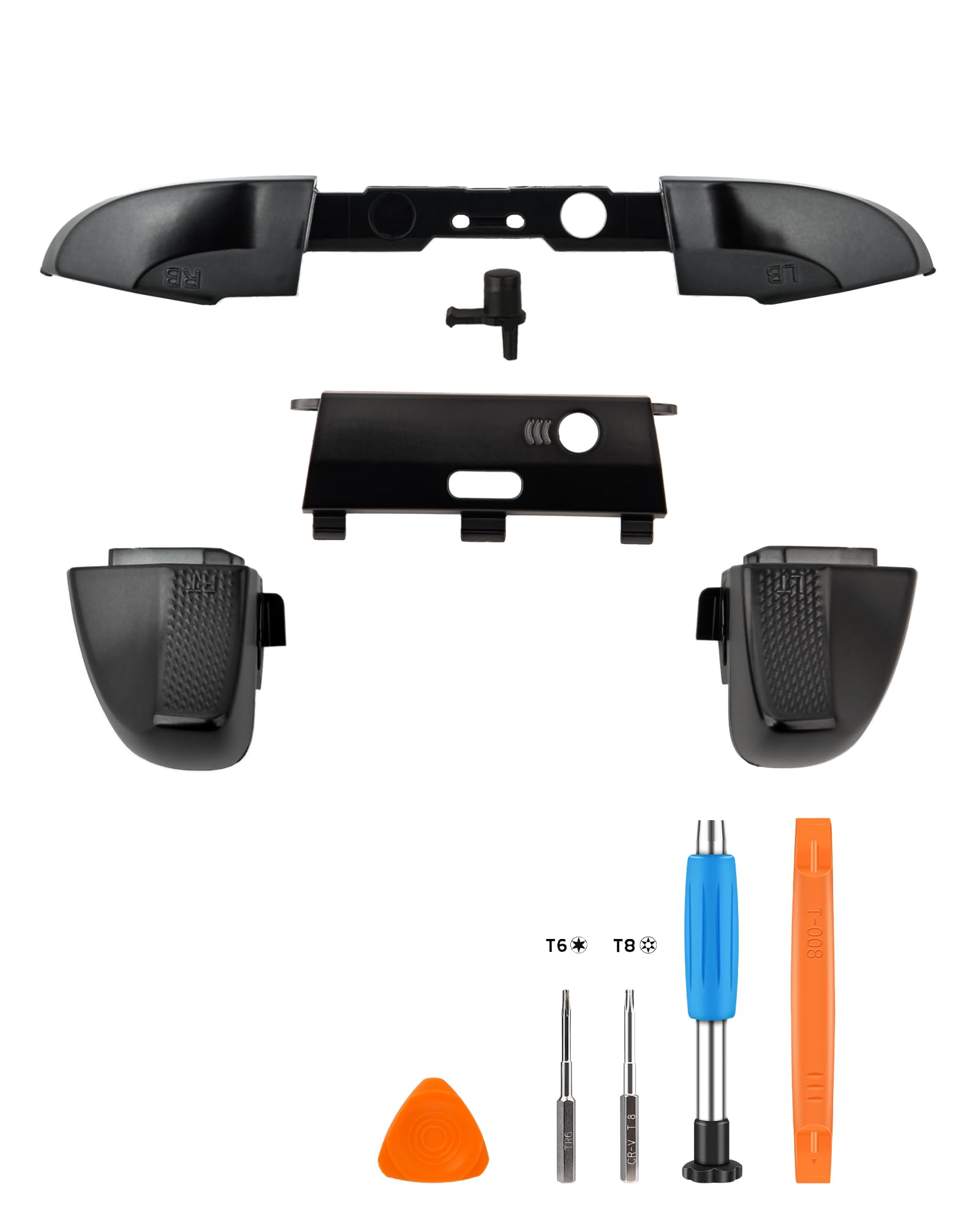 TOMSIN LB RB Bumper Button Replacement Kit for Xbox Elite Series 2 Controller  Shoulder Trigger Button Parts with Bluetooth Button and Tools(Black)
