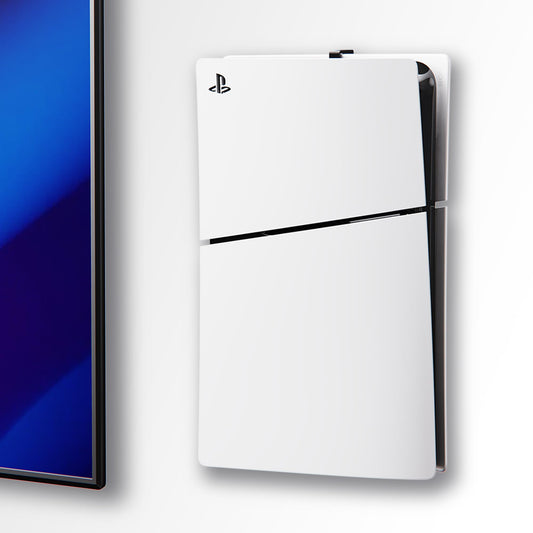 ALIENERGY PS5 Wall Mount - Sleek Hidden Design for PS5 Slim - Black - Includes 2 Controller & Headset Holders (Model: PS5SlimMount1)