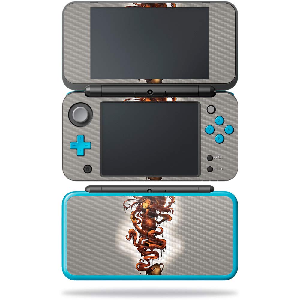 MightySkins Carbon Fiber Skin for Nintendo New 2DS XL - Alpha Chi Omega Basic Chevron | Protective  Durable Textured Carbon Fiber Finish | Easy to Apply  Remove  and Change Styles | Made in The USA