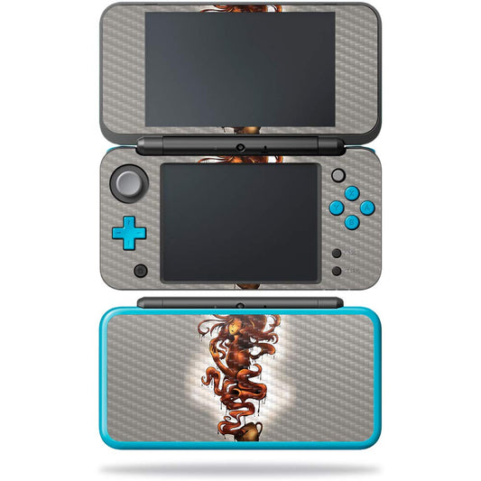 MightySkins Carbon Fiber Skin for Nintendo New 2DS XL - Alpha Chi Omega Basic Chevron | Protective  Durable Textured Carbon Fiber Finish | Easy to Apply  Remove  and Change Styles | Made in The USA