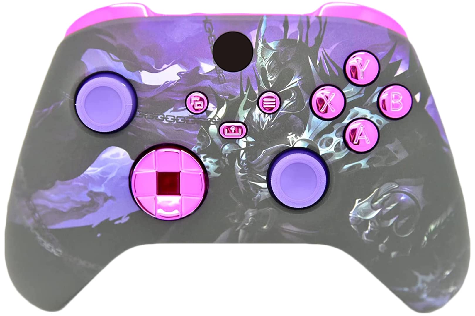 ProControllers LLC Hand Airbrushed Fade Custom Controller Compatible with Series X/S & One (Series X/S Purple Knight W/Purple Chrome Inserts)