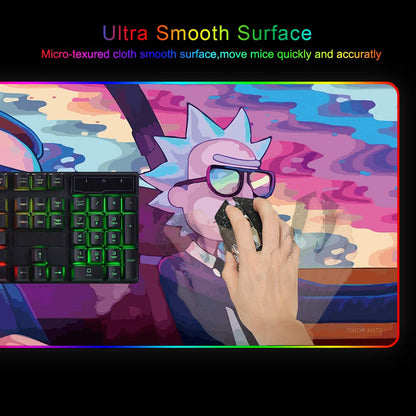 Bimormat RGB Gaming Mouse Pad - LED Light, Large Rubber Base, 35.4"x15.7", Colorful Design - Model 9040rkmomo