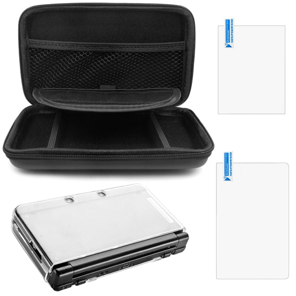 Protective Carrying Case Compatible NEW 3DS XL  with Hard Cover and 2 pcs Screen Protectors  AFUNTA Hard Shell Travel Bag  Protective Films for Top and Bottom Screen