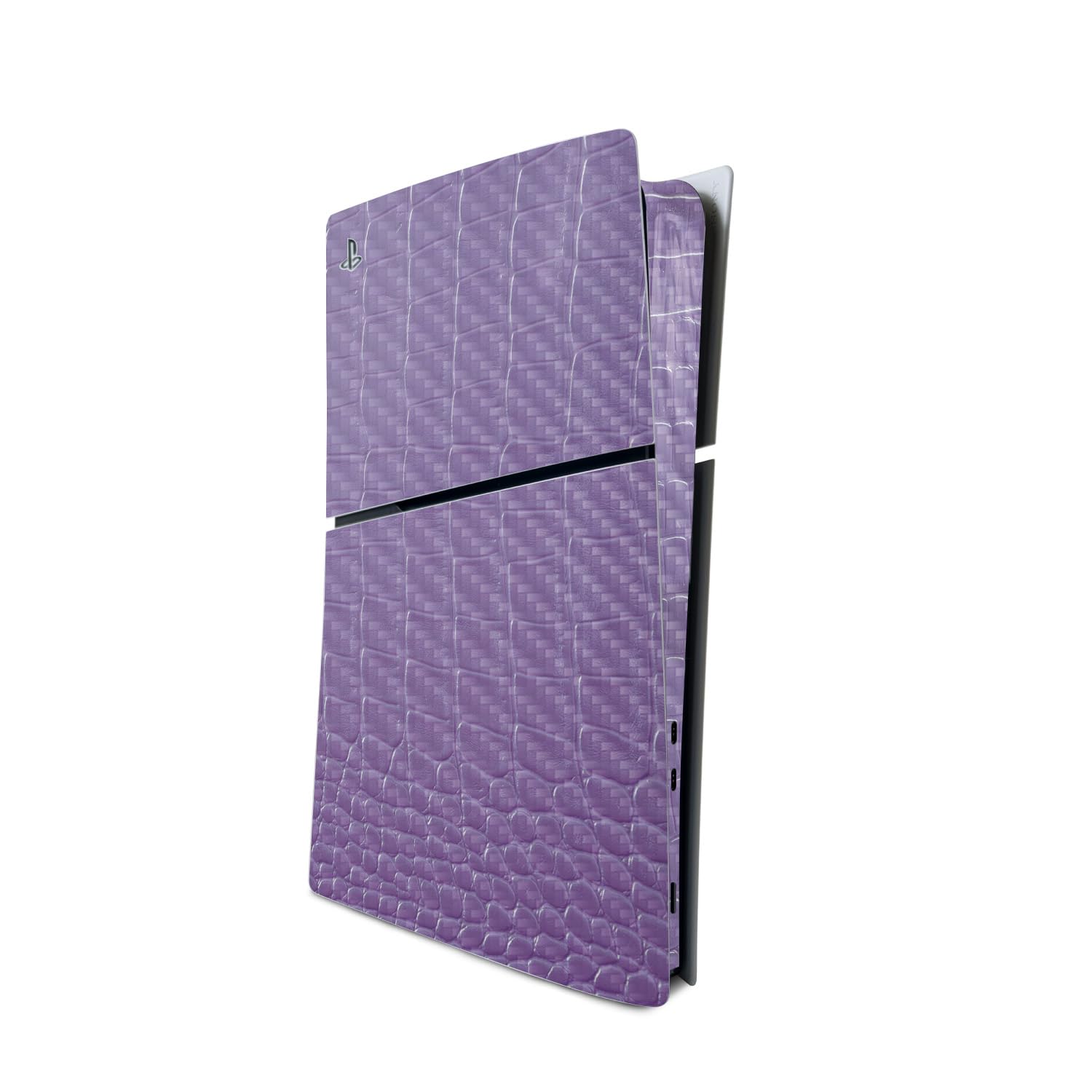 MightySkins Carbon Fiber Skin for PS5 Playstation 5 Slim Digital Edition Console Only - Purple Gator Skin Protective  Durable Textured Carbon Fiber Finish Easy to Apply Made in The USA