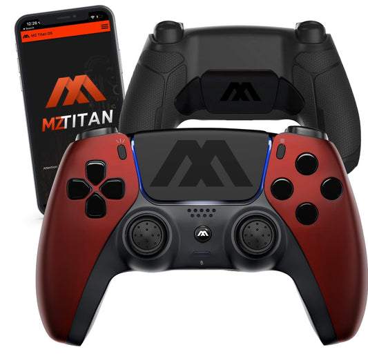 Custom Modded Controller for PS5 with Anti Recoil Mode  Remappable Paddles  Interchangeable Thumbsticks  Hair Triggers Tactical Buttons - Wireless Joystick for PlayStation 5 with Unique Soft Red