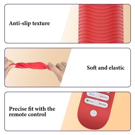 GEEKRIA Remote Control Cover for Sony PS5 - Silicone Skin Sleeve, Shock-Absorbent, Washable, Full Body Protection, Red