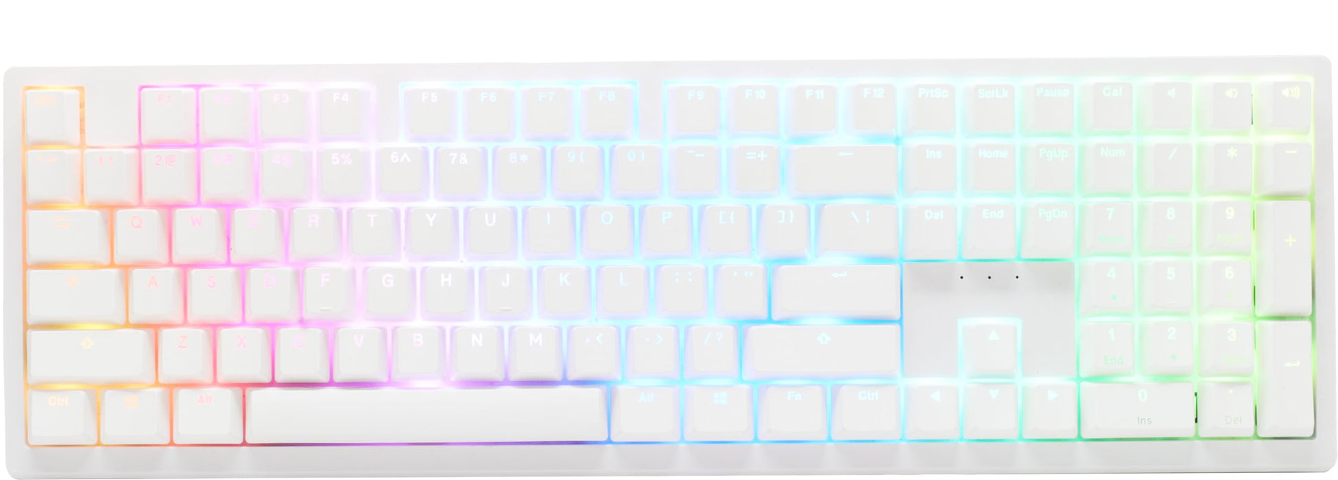 Ducky Zero 6108 Pure White Hotswap Bluetooth RGB Mechanical Keyboard - Cherry MX2A Brown