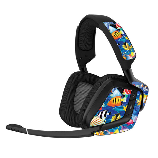 MIGHTY SKINS Corsair Void Pro Headset Skin - Tropical Fish | Durable Vinyl Decal | Easy Apply & Remove | USA Made