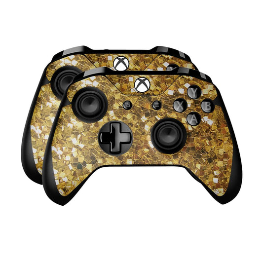 Skin Compatible with Microsoft Xbox One Controller (2 Pack) - Gold Chips - Premium 3M Vinyl Protective Wrap Decal Cover - Easy to Apply | Crafted in The USA by MightySkins