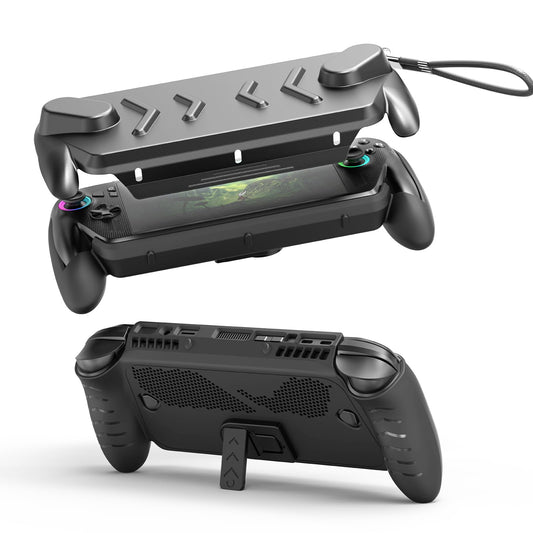 EJGAME Full Protective Case Cover Compatible with ASUS ROG Xbox Ally/Ally X Protective Case with Detachable Front Shell Frosted Anti-Slip Handheld Design-Black