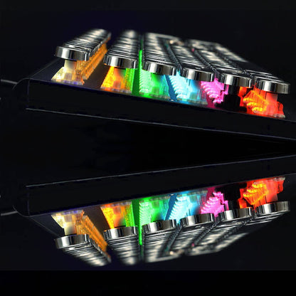 YSCP Mechanical Gaming Keyboard - Typewriter Style, LED Rainbow Backlit, Blue Switch, Retro Round Keycaps, One Size, Black