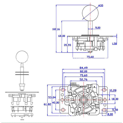 SPYMINNPOO Joystick Gamepad Replacement Parts - Circuit Board with Ball, Red, Model SPYMINNPOO69gadwo8eu-13