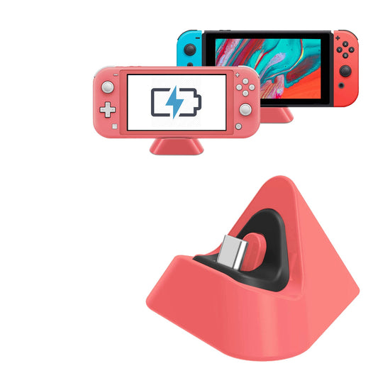 Charging Dock for Nintendo Switch Lite  Charging Stand Station Compatible with Nintendo Switch (Coral)